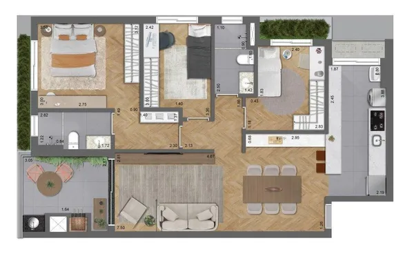 Apartamento com 3 dormitórios à venda, 94 m² por R$ 1.521.422,00 - Champagnat - Curitiba/PR - foto 3